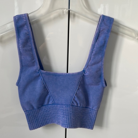 FREE PEOPLE Good Karma Square Neck Bra in Blue/Pink Size-XS/S NWOT - Picture 4 of 15